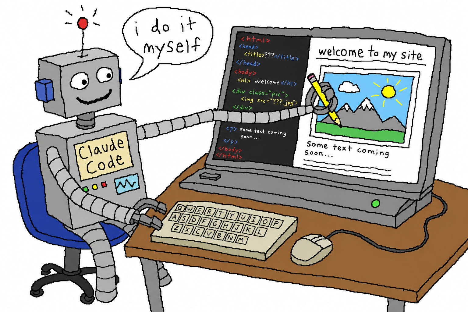Claude Code 自己把网页里缺的那张图画了:i do it myself